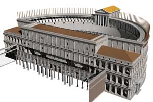 . Incomplete model of the Theater of Pompey, looking SW (John Burge, J. Packer)